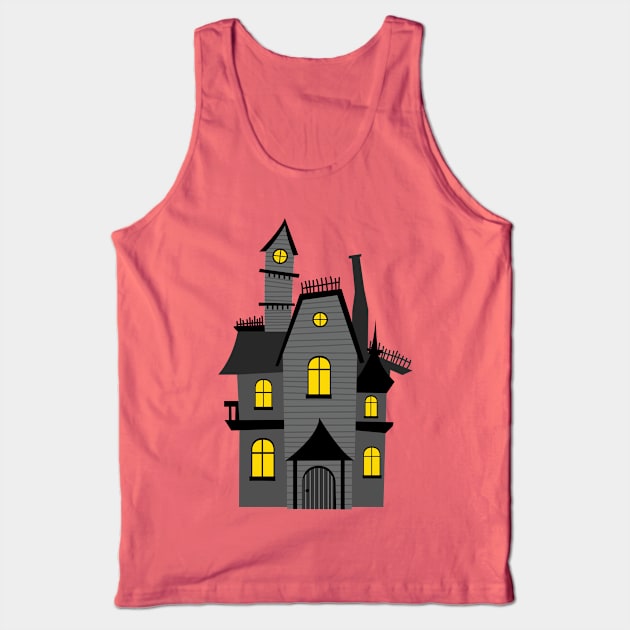 Spooky Series: Haunted House (Full Color) Tank Top by Jarecrow 